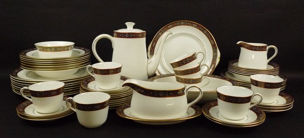 A Royal Crown Derby part coffee and dinner set, in the 'Dauphin' pattern, A1322, - Image 2 of 2