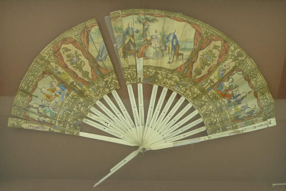 A Georgian fan, 26cm, set in frame, 42 by 65cm. - Image 2 of 2