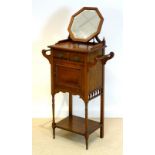 A late Victorian walnut shaving table, circa 1880,