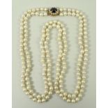 A double strand of cultured pearls,