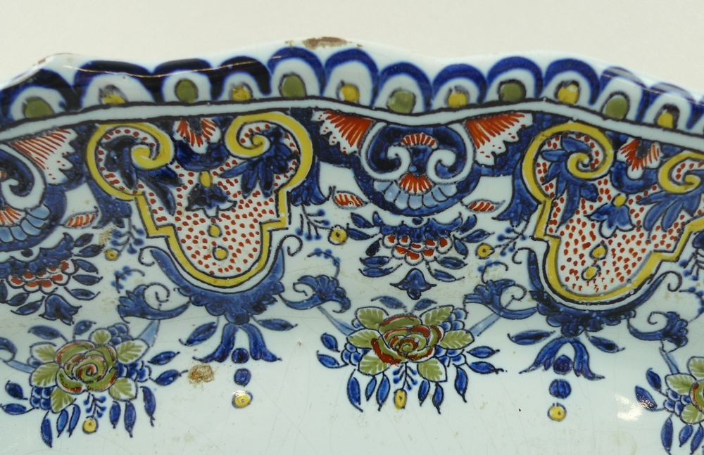 A Dutch Delftware polychrome server, 18th century, - Image 3 of 4