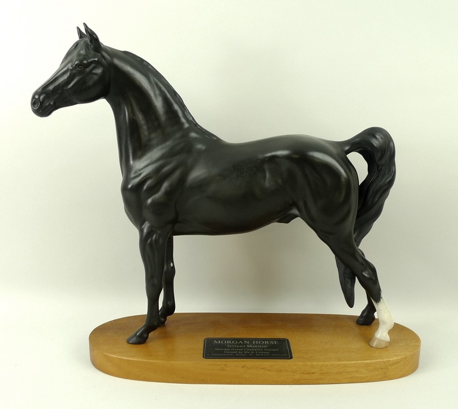 A Beswick equine figurine of 'Morgan Horse, Tarryall Maestro', on a wooden base, 29cm.