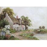 Joshua Fisher (British, 1859-1930): 'Old Cottage, Shropshire', watercolour, signed lower right,