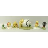 A collection of Royal Doulton Winnie the Pooh figurines, comprising Pooh's Blue Balloon, WP16,