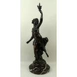 A French bronze figure of a classical female, 19th century, possibly Persephone,