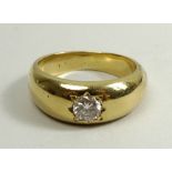 A gentleman's 18ct gold and diamond gypsy ring, approximate diamond weight 0.6ct, size V, 16.