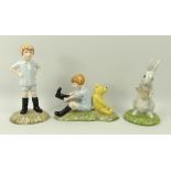 A collection of Royal Doulton Winnie the Pooh figurines, comprising Christopher Robin, WP9, 7322,