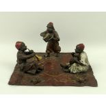 An Austrian cold painted bronze figural group, mid to late 20th century,