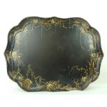 A papier mache tray, 19th century,