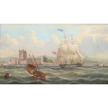 John Warcup Swift (1815-1869): a view of Falmouth Harbour, Cornwall, with Pendennis Castle,