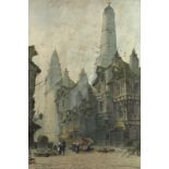 Paul Braddon (1864-1938): 'The Hotel De Ville and Lighthouse, Calais', late 19th century,