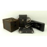 An Eastman Kodak No. 2 Bullet Special 1896 Model camera, a cased Kodak No.