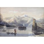 A 19th century study of an Italian lake,