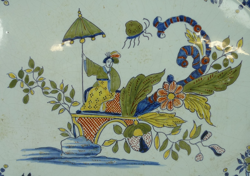 A Dutch Delftware polychrome server, 18th century, - Image 2 of 4