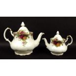 A Royal Albert part tea set, in the Old Country Roses pattern, comprising tea pot,