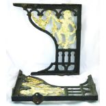 PAIR OF CISTERN/ SHELF? BRACKETS. 16 by 15ins, cast iron brackets with figure of a boy design. (2)