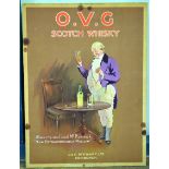 O.V.G. SCOTCH WHISKY MULTICOL'D SHOWCARD. 20 by 15ins, O.V.G./ OLD VATTED GLENLIVET/ SCOTCH WHISKY