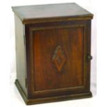 TOBACCO CABINET (?) Wooden cabinet 14ins tall, deep fitted with 2 drawers & compartment above. NR