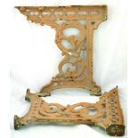 PAIR OF CISTERN/ SHELF? BRACKETS. 16 by 15.5ins, cast iron brackets. (2) NR