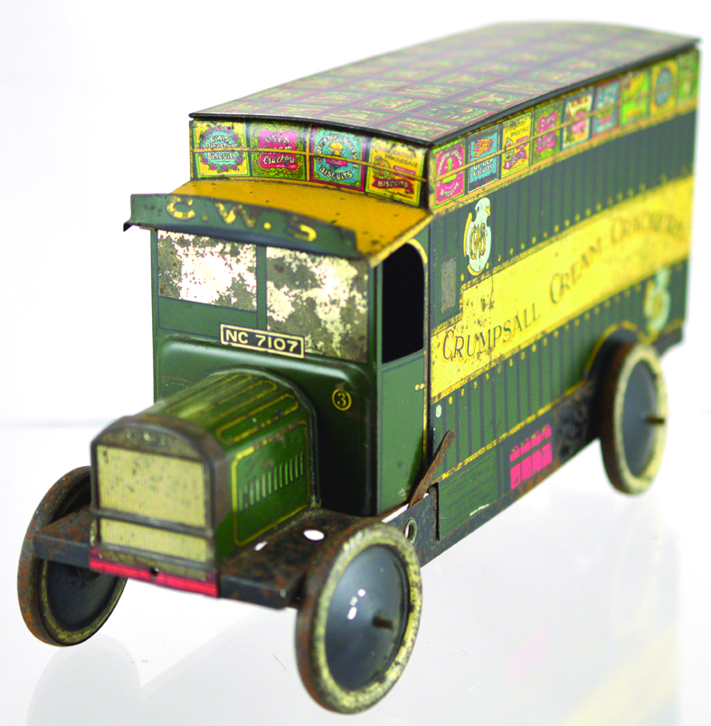 C.W.S. BISCUIT WORKS TIN PLATE LORRY. 9.5 by 4.75ins, CRUMPSALL CREAM CRACKERS to sides C.W.S./ - Image 2 of 4