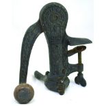 VINTAGE BAR CORKSCREW. 9.5ins long, cast iron ORIGINAL SAFETY REG NO 543083 in raised lettering. NR