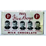 FRY'S FIVE BOYS SHOP DUMM BAR OF CHOCOLATE. 3.5 by 2ins, FRY'S/ FIVE BOYS/ 1D/ MILK CHOCOLATE