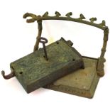 PRINTING BLOCK HOLDER. Cast iron construction 4ins tall at rear, 8.5ins wide E.M RICHFORD'S PATENT