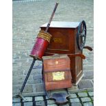 PAIR OF VACUUM CLEANERS. The Baby Daisy wooden construction, bellows operated & one box shaped