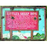 LITTLE SHEEP DIPS ENAMEL SIGN. 24 by 18ins, LITTLES SHEEP DIPS/ MORRIS LITTLE & SON LTD DONCASTER