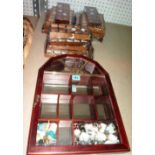 A large quantity of thimbles, (200 plus), mainly ceramic and display cases.