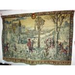 A large 20th century wool Belgian wall hanging representing the medieval city of Brussels.