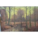 J. Hardy (early 20th century), Foret de Soigne, oil on canvas, signed and inscribed, unframed.