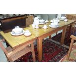 A 20th century rectangular oak extending dining table.