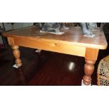 Two similar 20th century rectangular pine low coffee tables.