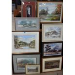 A group of assorted 20th century watercolours, mainly landscape subjects.