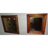 A 19th century burr walnut rectangular mirror and a gilt mirror.