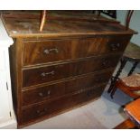 A 19th century mahogany secretaire chest of four long drawers.