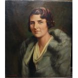 L. Lowe (20th century), Portrait of a lady, oil on canvas, signed, unframed.