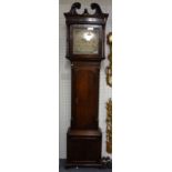 A late 18th century oak and mahogany eight day longcase clock,