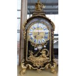 A French tortoiseshell boulle work mantel clock, 18th century,