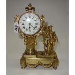 A Louis XVI style ormolu timepiece, late 19th/early 20th century,