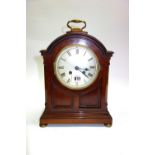 A mahogany cased mantel clock, late 19th century,