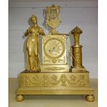 A French gilt bronze figural mantel clock, late 19th century,