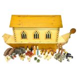 A polychrome decorated wooden toy model of Noah's Ark, circa 1920's, made by war relief toy work,