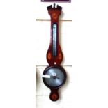 A mahogany and inlaid wheel barometer by 'B.