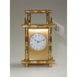 A miniature brass cased carriage clock, early 20th century,