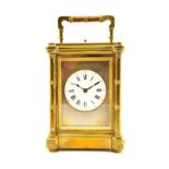 A brass cased carriage clock, late 19th century,