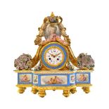 A French porcelain mantel clock, early 19th century,