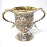 A George III silver twin handled loving cup,
