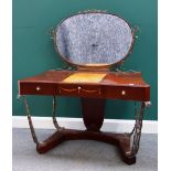 An early 20th century mahogany and silvered bronze dressing table by Raymond Subes, 121cm wide.